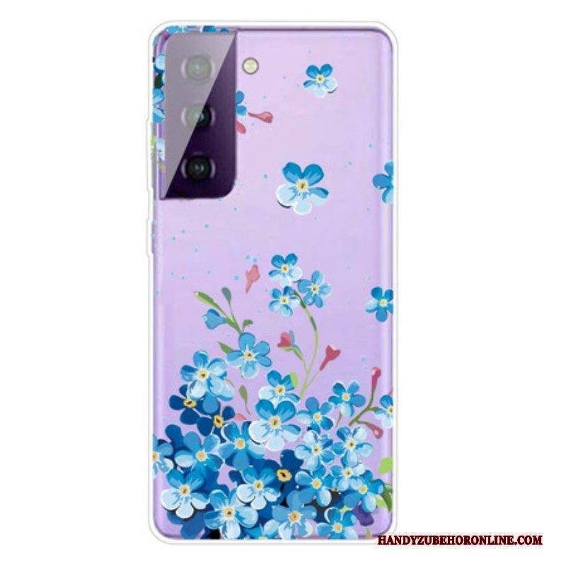 Hülle Für Samsung Galaxy S21 Plus 5G Blaue Blumen