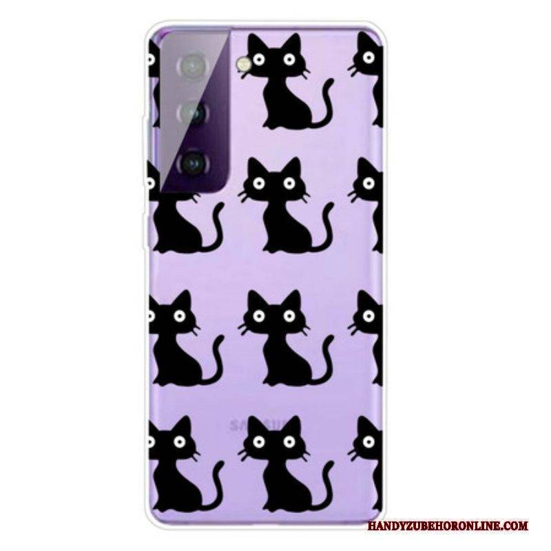 Hülle Für Samsung Galaxy S21 Plus 5G Mehrere Schwarze Katzen