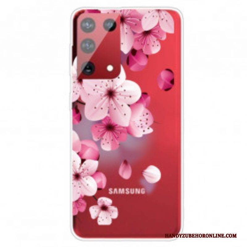Hülle Für Samsung Galaxy S21 Ultra 5G Kleine Rosa Blumen
