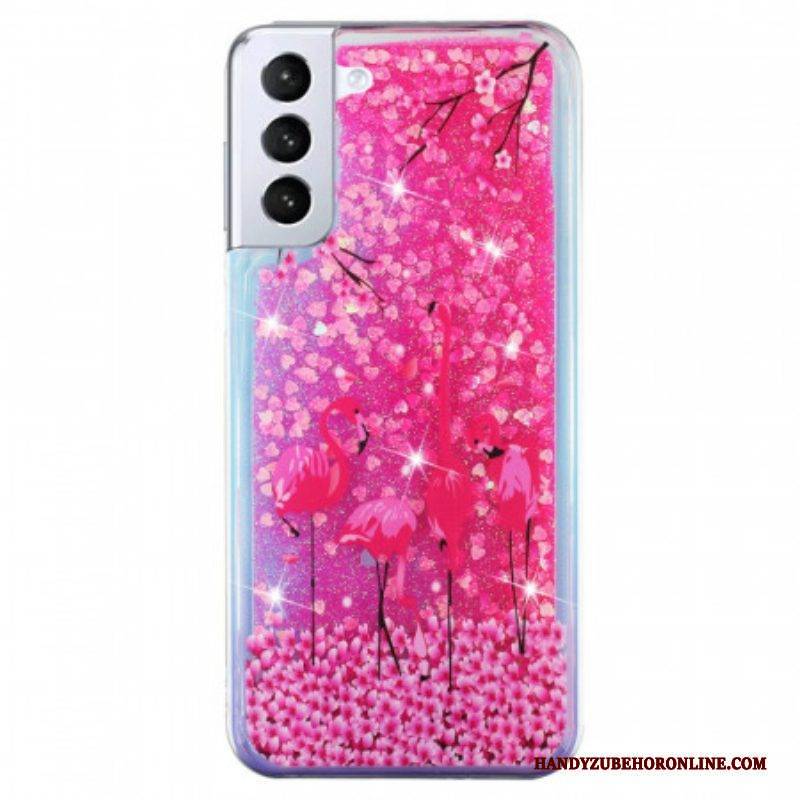 Hülle Für Samsung Galaxy S22 5G Flamingo-pailletten
