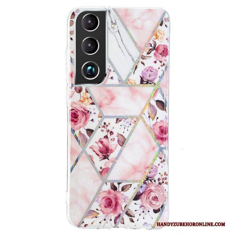 Hülle Für Samsung Galaxy S22 5G Marmorierte Blumen