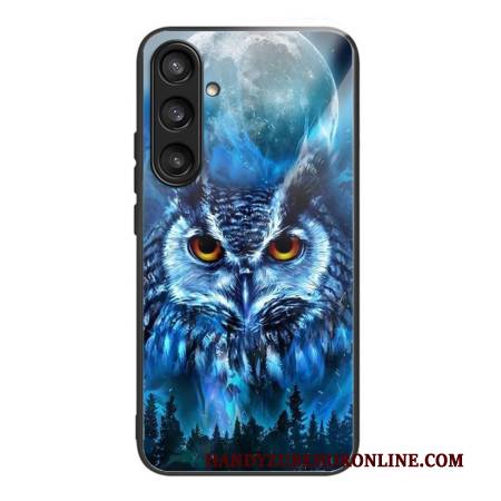 Hülle Für Samsung Galaxy S25 5g Gehärtetes Glas Mit Eulen- Und Mondmuster