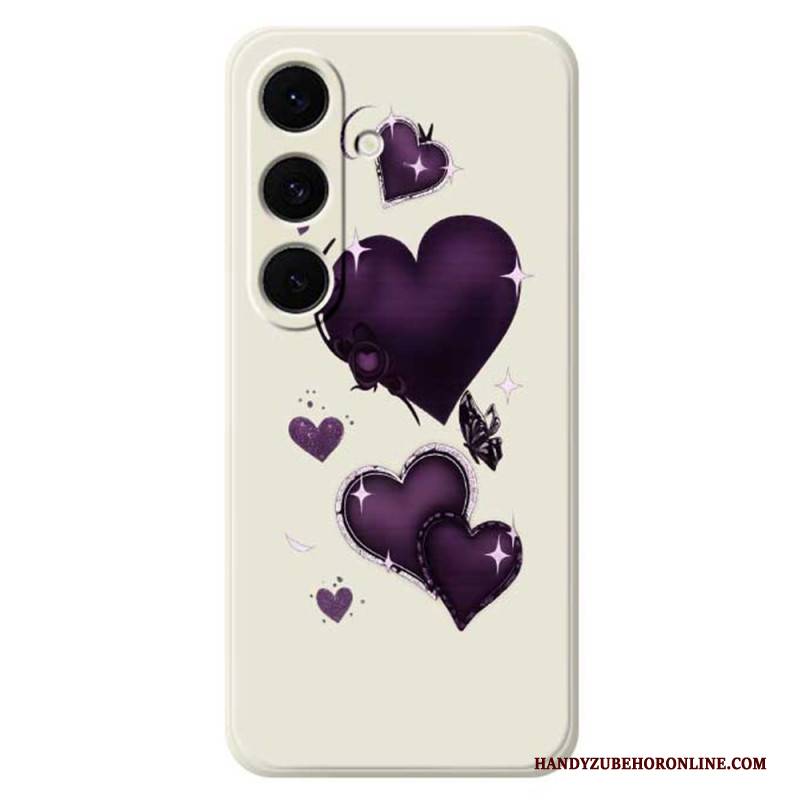 Hülle Für Samsung Galaxy S25 Fe Silikon Mit Lila Herzmuster
