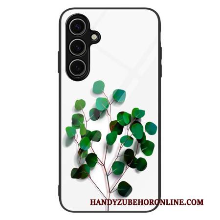 Hülle Für Samsung Galaxy S25 Plus 5g Grüne Blätter Aus Gehärtetem Glas