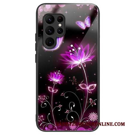 Hülle Für Samsung Galaxy S25 Ultra 5g Blumen Und Schmetterlinge Aus Gehärtetem Glas
