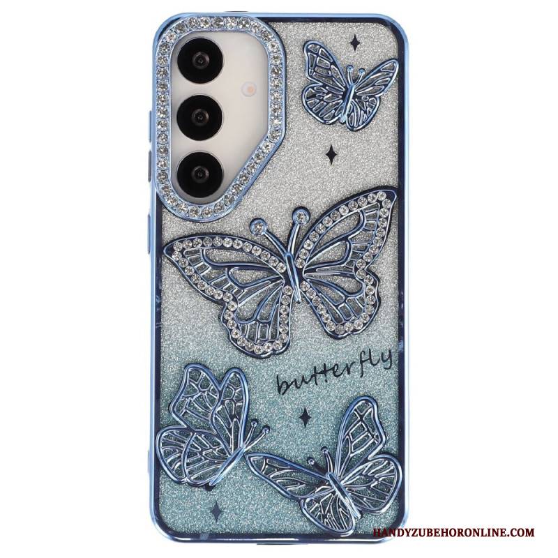 Hülle Für Samsung Galaxy S26 Plus 3d-schmetterlinge Und Strasssteine