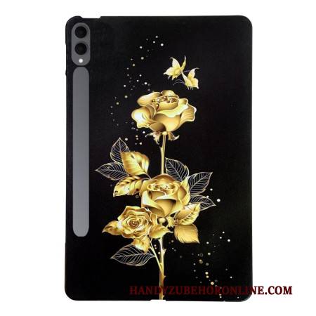 Hülle Für Samsung Galaxy Tab S11 Ultra Schmetterlinge Und Gold Rosen
