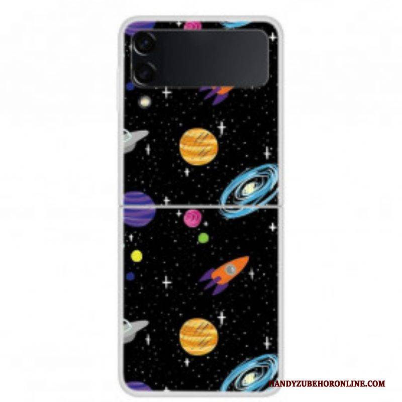 Hülle Für Samsung Galaxy Z Flip 3 5G Flip Case Planet Galaxie