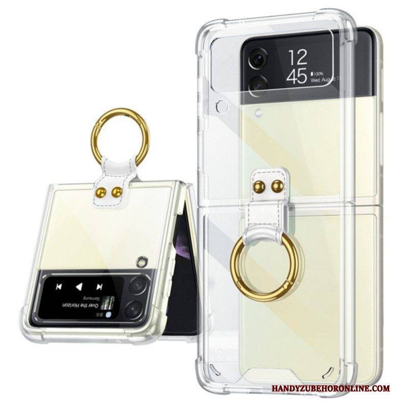 Hülle Für Samsung Galaxy Z Flip 3 5G Flip Case Transparenter Ringträger Gkk