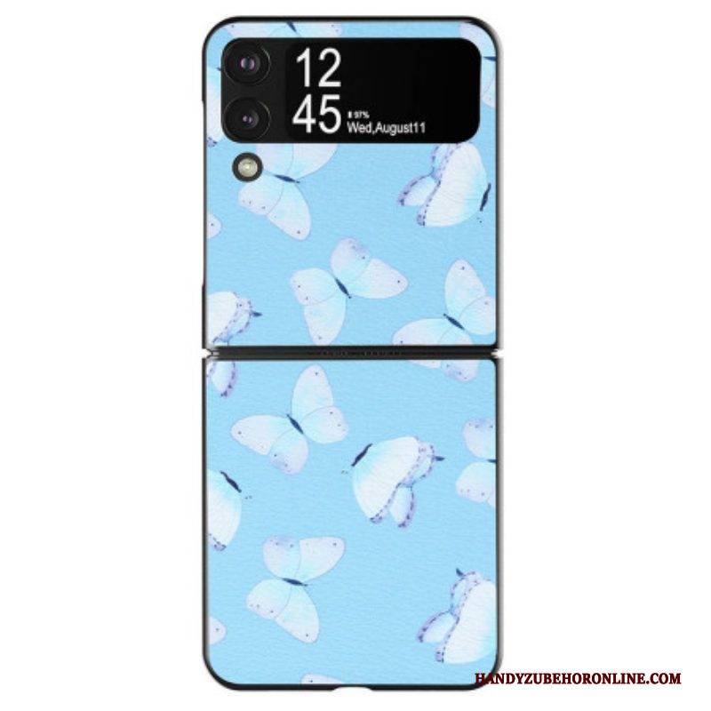 Hülle Für Samsung Galaxy Z Flip 4 Flip Case Kunstleder-schmetterlinge