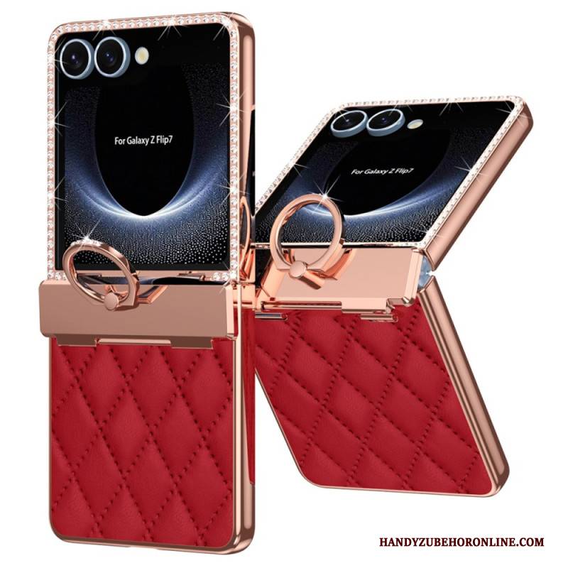Hülle Für Samsung Galaxy Z Flip 7 Ringständer Und Strassverzierung