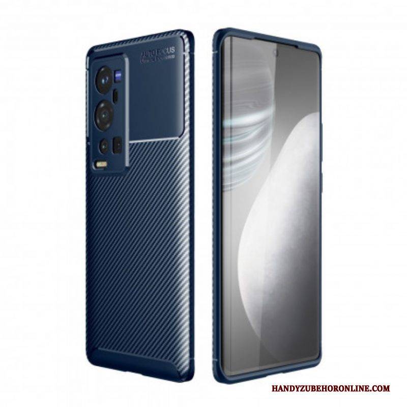 Hülle Für Vivo X60 Pro Plus Flexible Kohlefaserstruktur