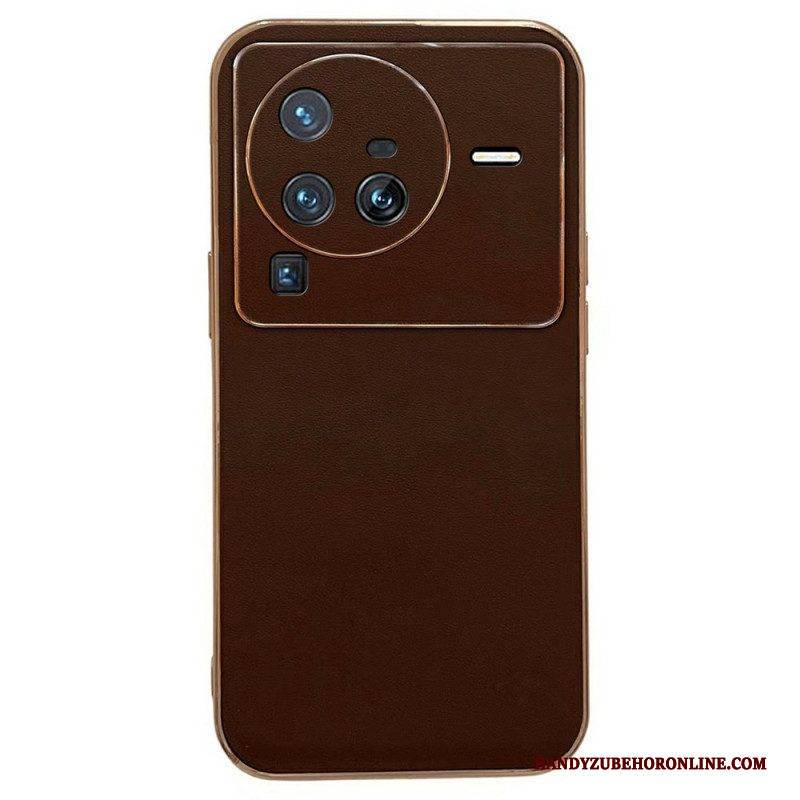 Hülle Für Vivo X80 Pro Eleganz Aus Echtem Leder
