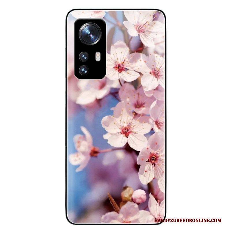 Hülle Für Xiaomi 12 / 12X Realistische Blumen Aus Gehärtetem Glas