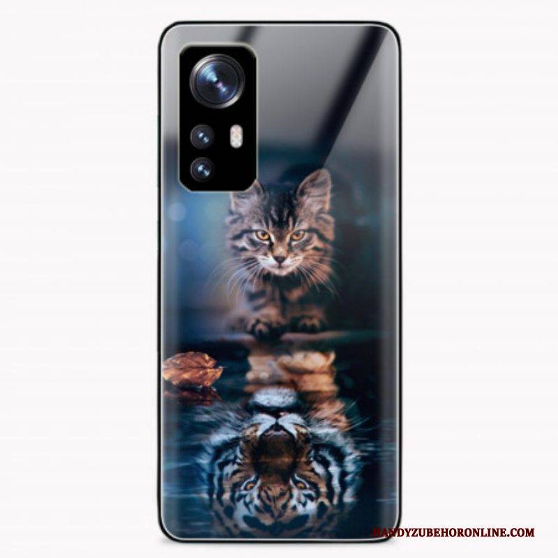 Hülle Für Xiaomi 12 Pro Wachsame Katze Aus Gehärtetem Glas