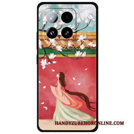 Hülle Für Xiaomi 15 Frau Und Pfirsichblüten