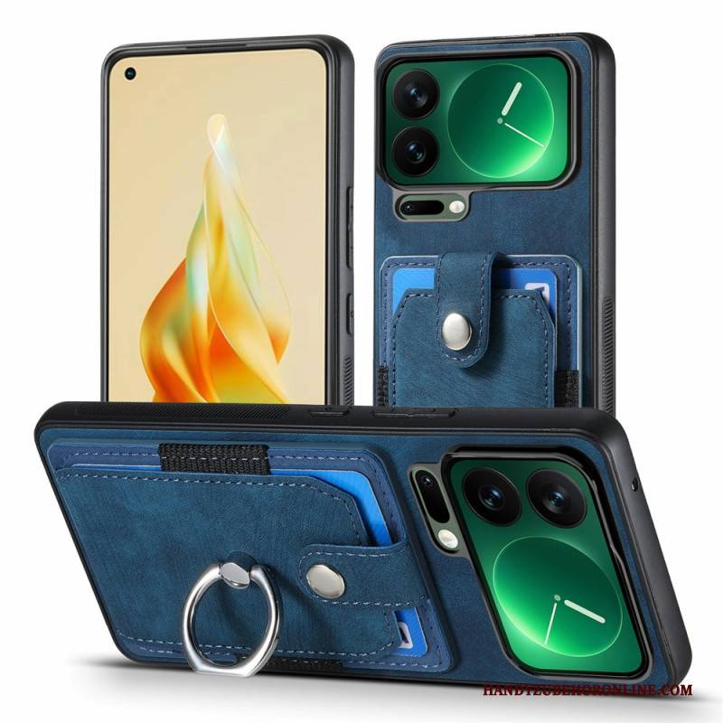 Hülle Für Xiaomi 17 Pro Ständer Und Kartenhalter In Lederoptik