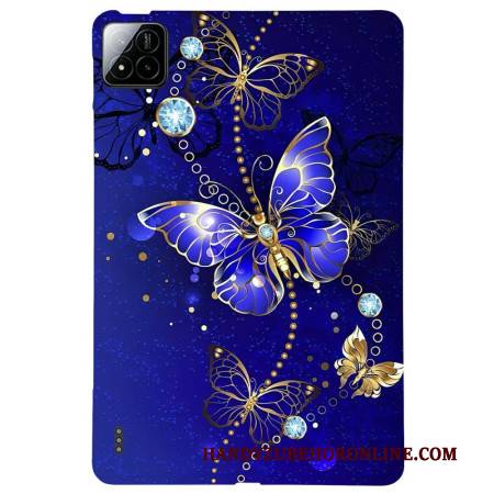 Hülle Für Xiaomi Pad 7 / 7 Pro Blaue Schmetterlinge Und Diamanten