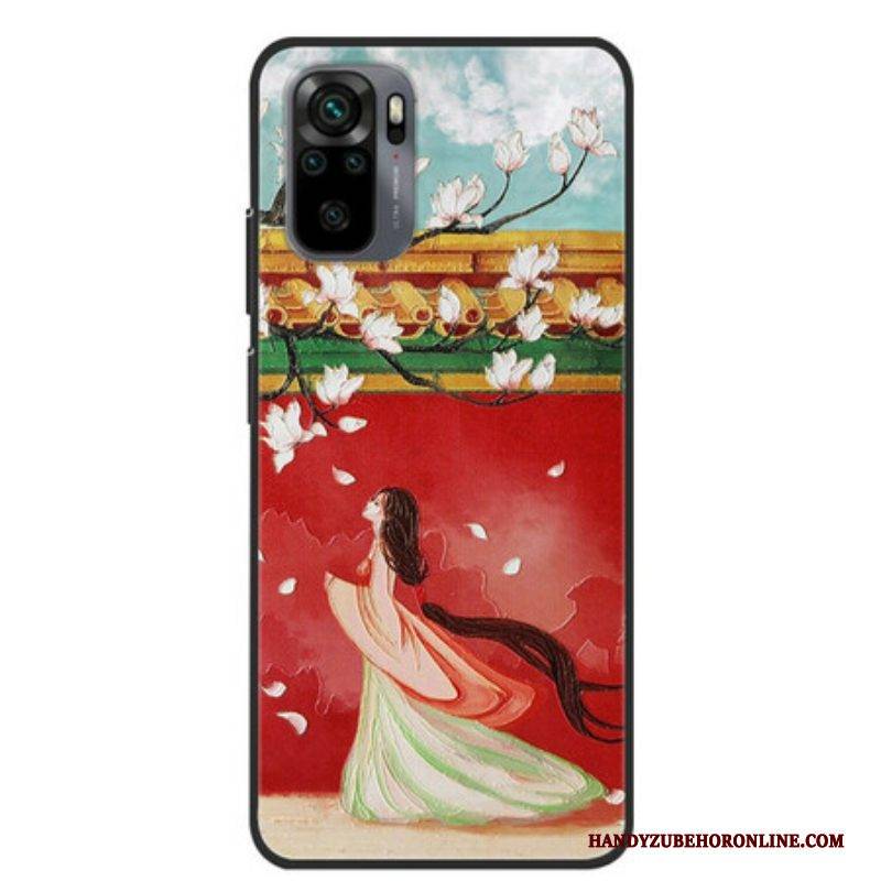 Hülle Für Xiaomi Redmi Note 10 / 10S Asiatische Blumenfrau