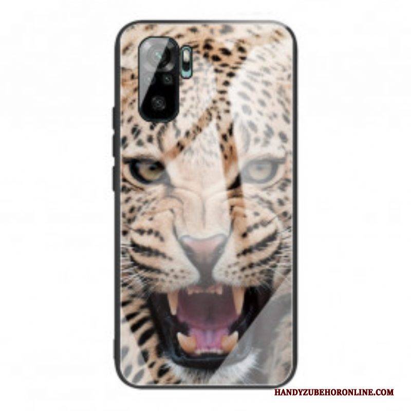Hülle Für Xiaomi Redmi Note 10 / 10S Gehärtetes Leopardenglas