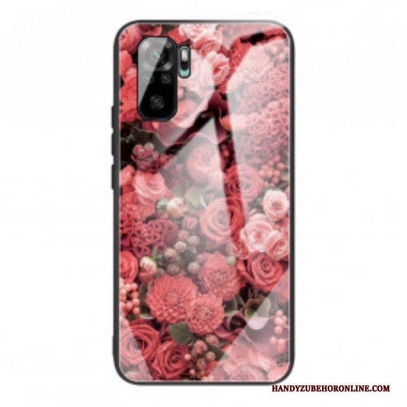 Hülle Für Xiaomi Redmi Note 10 / 10S Rosenblüten Aus Gehärtetem Glas