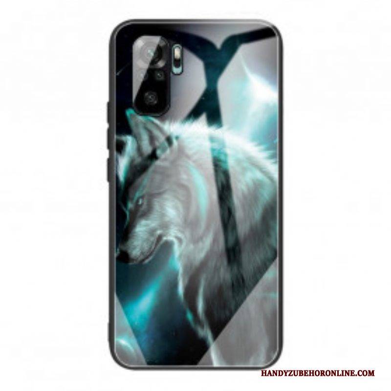 Hülle Für Xiaomi Redmi Note 10 / 10S Wolf Aus Gehärtetem Glas