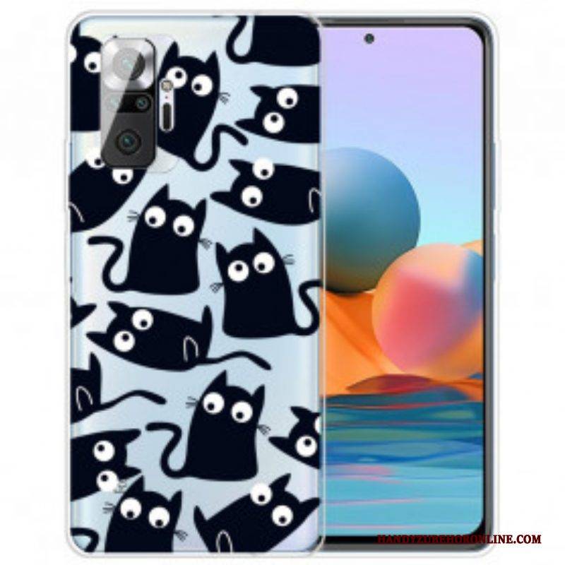 Hülle Für Xiaomi Redmi Note 10 Pro Mehrere Schwarze Katzen