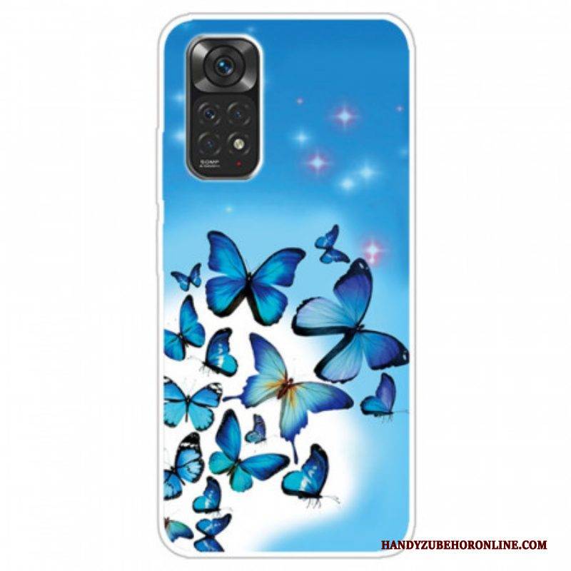 Hülle Für Xiaomi Redmi Note 11 / 11S Blaue Schmetterlinge