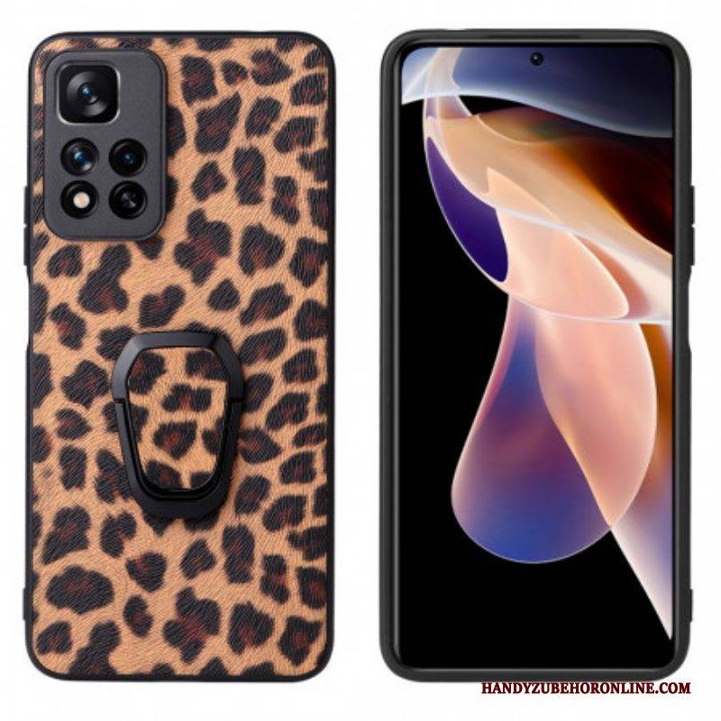Hülle Für Xiaomi Redmi Note 11 Pro Plus 5G Ringhalterung Im Leoparden-stil