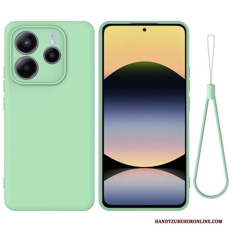 Hülle Für Xiaomi Redmi Note 14 5g Flüssigsilikon Mit Trageband