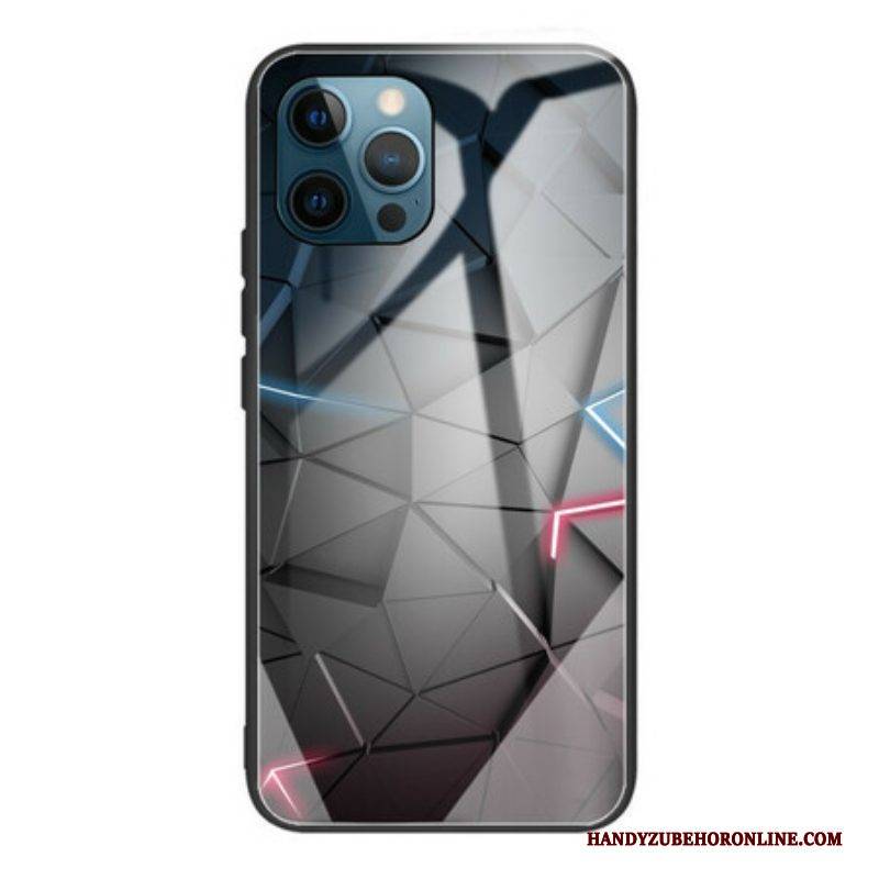 Hülle Für iPhone 13 Pro Geometrie Aus Gehärtetem Glas