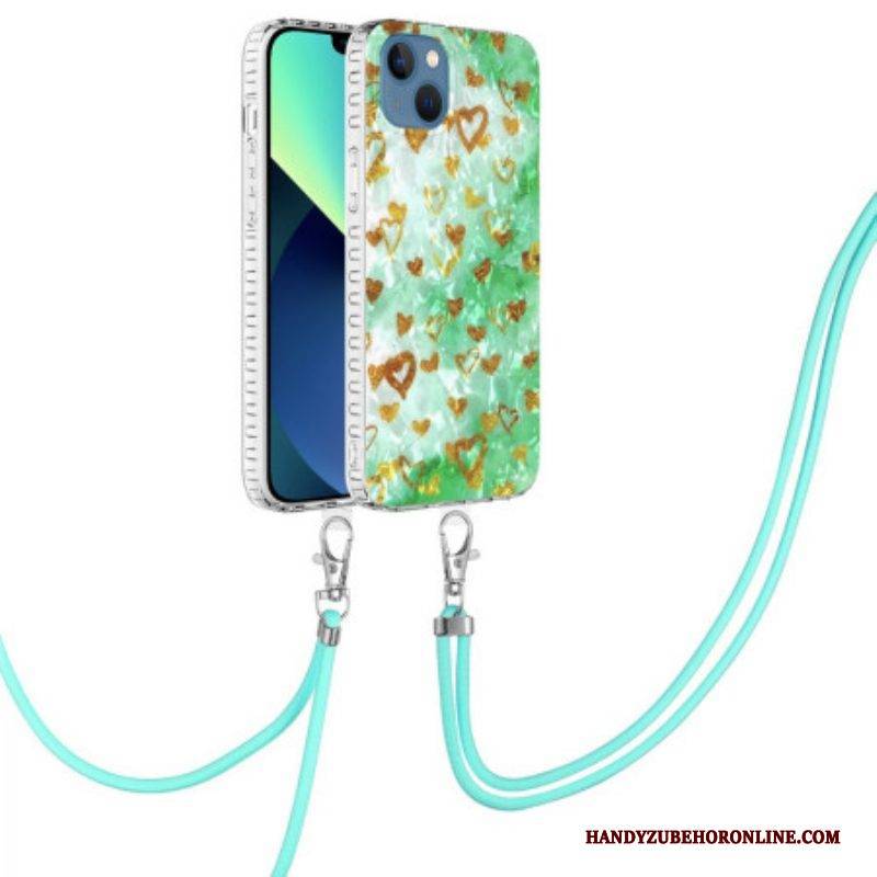 Hülle Für iPhone 14 Mit Kordel Stilvoller Herz-kordelzug