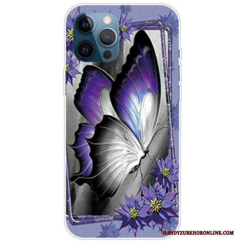 Hülle Für iPhone 14 Pro Max Lila Schmetterling