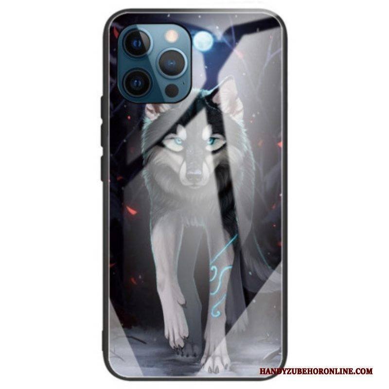 Hülle Für iPhone 14 Pro Max Wolf Aus Gehärtetem Glas
