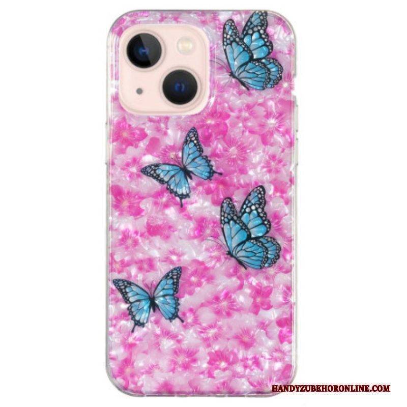 Hülle Für iPhone 15 Plus Blumen Und Schmetterlinge