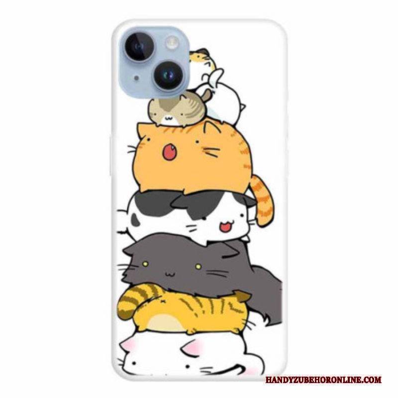 Hülle Für iPhone 15 Plus Katzenhaufen