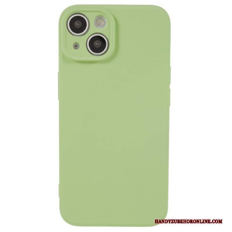 Hülle Für iPhone 15 Plus Pastellfarbenes Silikon Und Mikrofaser