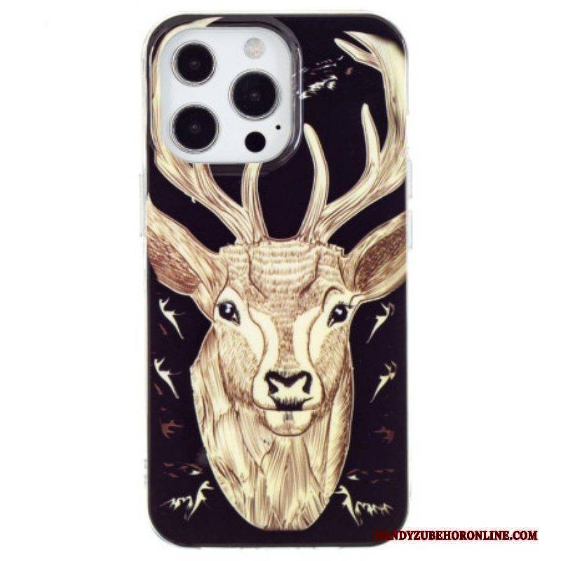 Hülle Für iPhone 15 Pro Fluoreszierender Hirsch