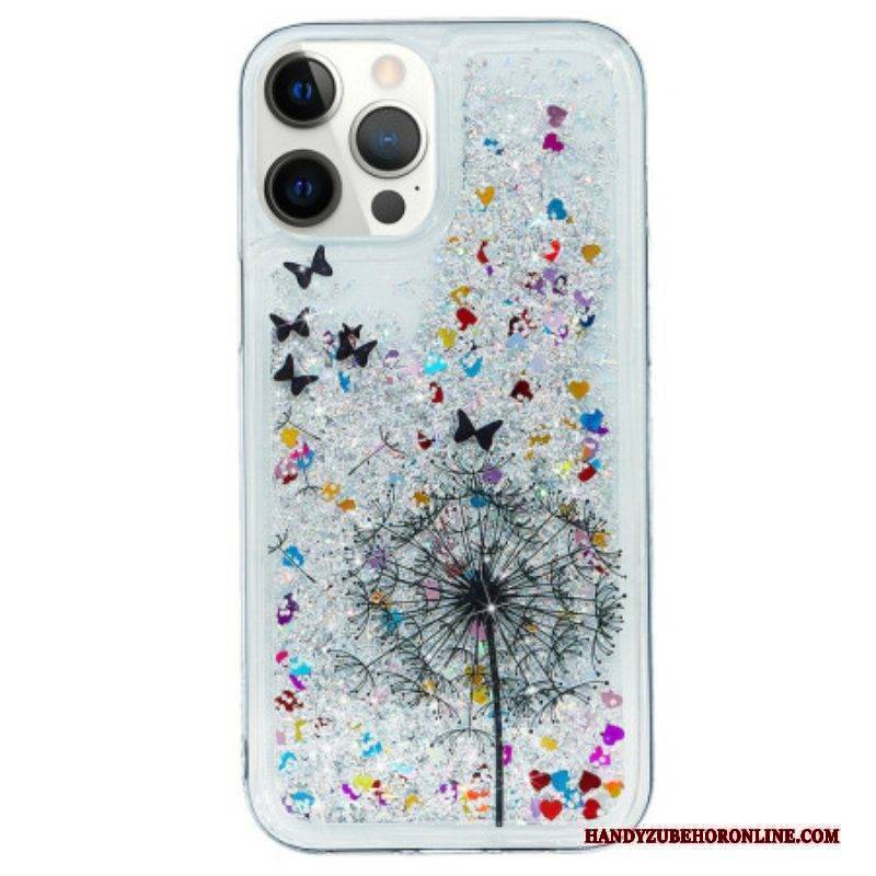 Hülle Für iPhone 15 Pro Löwenzahnglitter