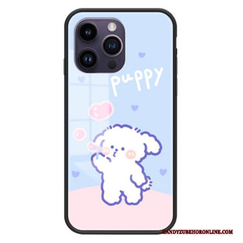 Hülle Für iPhone 15 Pro Max Bubble Dog Gehärtetes Glas