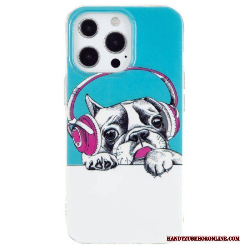Hülle Für iPhone 15 Pro Max Fluoreszierender Hund