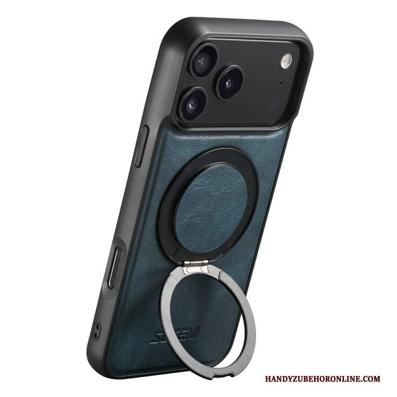 Hülle Für iPhone 17 Pro Magsafe-kompatibles Modell In Gewachster Lederoptik Mit Drehbarer Halterung