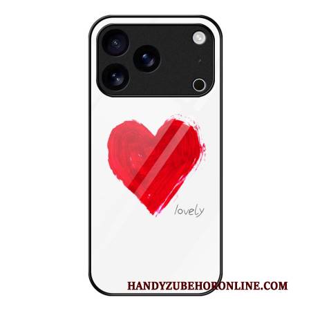 Hülle Für iPhone 17 Pro Max Gehärtetes Glas Mit Rotem Herz-motiv