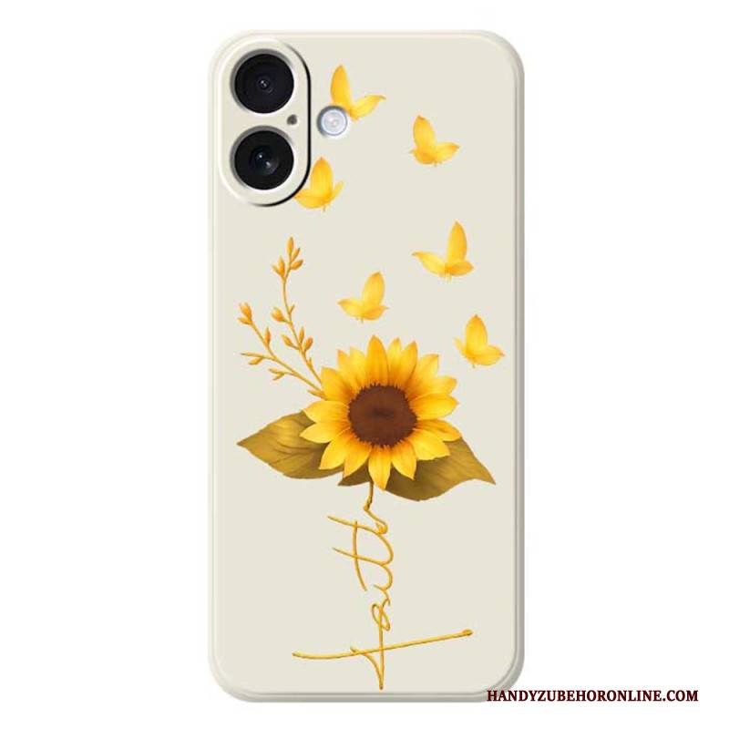 Hülle Für iPhone 17 Sonnenblume Aus Flüssigsilikon