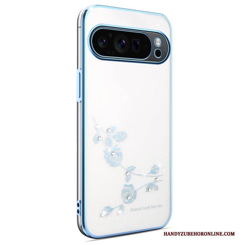 Hülle Google Pixel 10 Pro Xl Blumendekoration Und Strasssteine