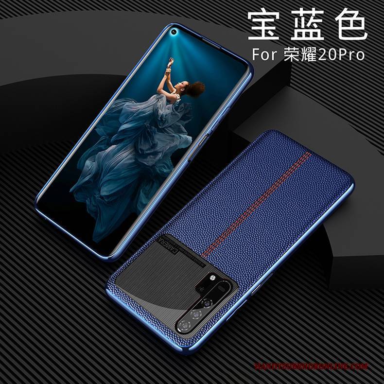Hülle Honor 20 Pro Silikon High-end Anti-sturz, Case Honor 20 Pro Lederhülle Blau Kuh