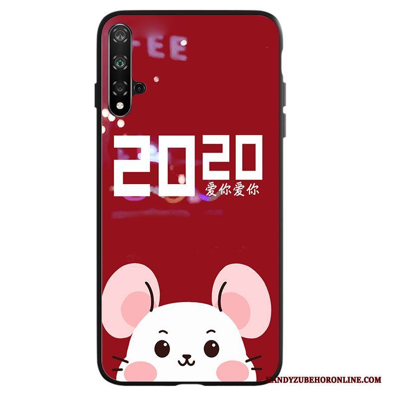 Hülle Honor 20 Taschen Liebhaber Festlich, Case Honor 20 Karikatur Ratte Glas