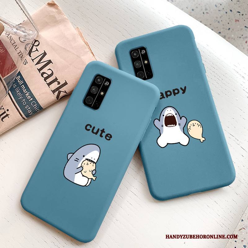 Hülle Honor 30s Karikatur Netto Rot Blau, Case Honor 30s Weiche Super Süß Haifisch