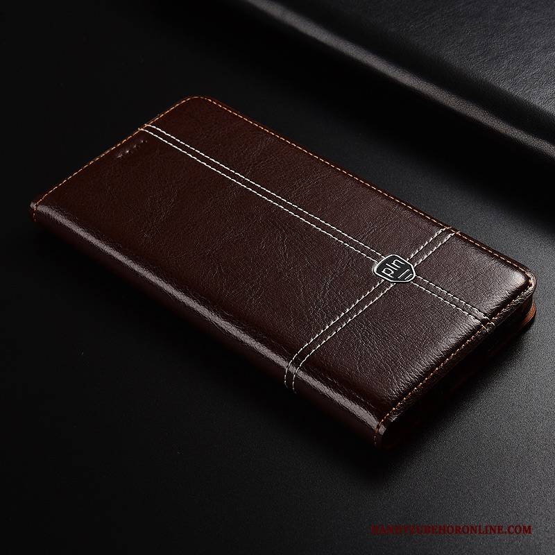 Hülle Honor 9x Schutz Handyhüllen Anti-sturz, Case Honor 9x Lederhülle Braun