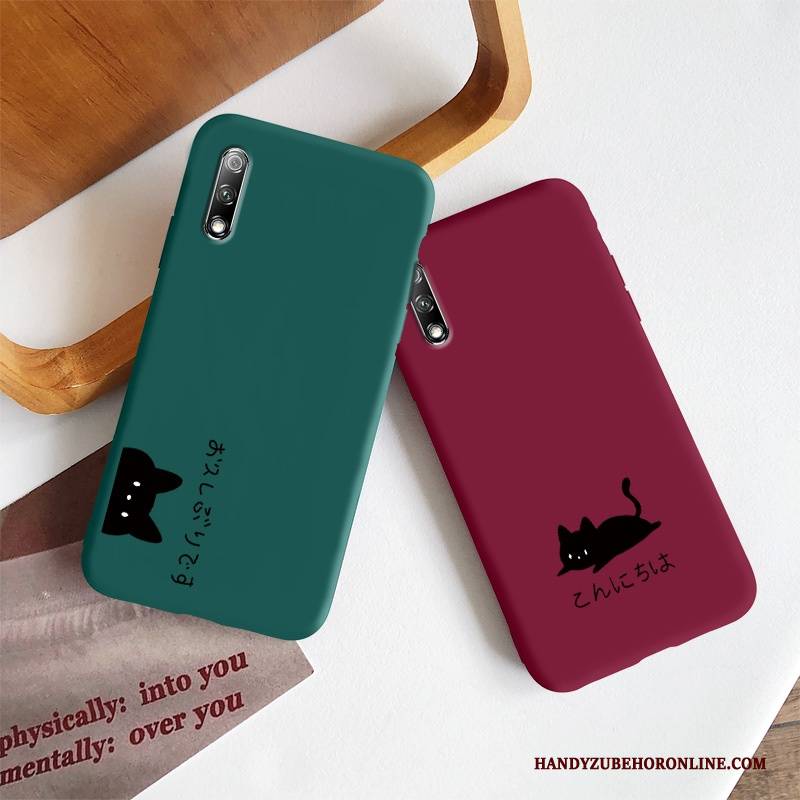 Hülle Honor 9x Silikon Liebhaber Einfach, Case Honor 9x Taschen Katzen Grün